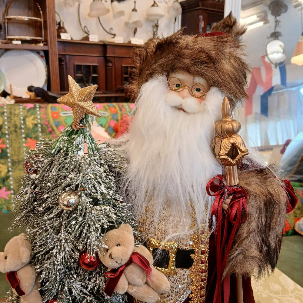 サンタクロース 北欧 クリスマスグッズ オーナメント ノエル 人形 ドール クリスマスサンタ ボルドー 高さ53cm 置物 15804SA