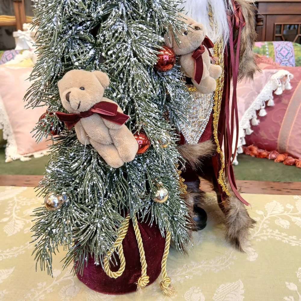 サンタクロース 北欧 クリスマスグッズ オーナメント ノエル 人形 ドール クリスマスサンタ ボルドー 高さ53cm 置物 15804SA