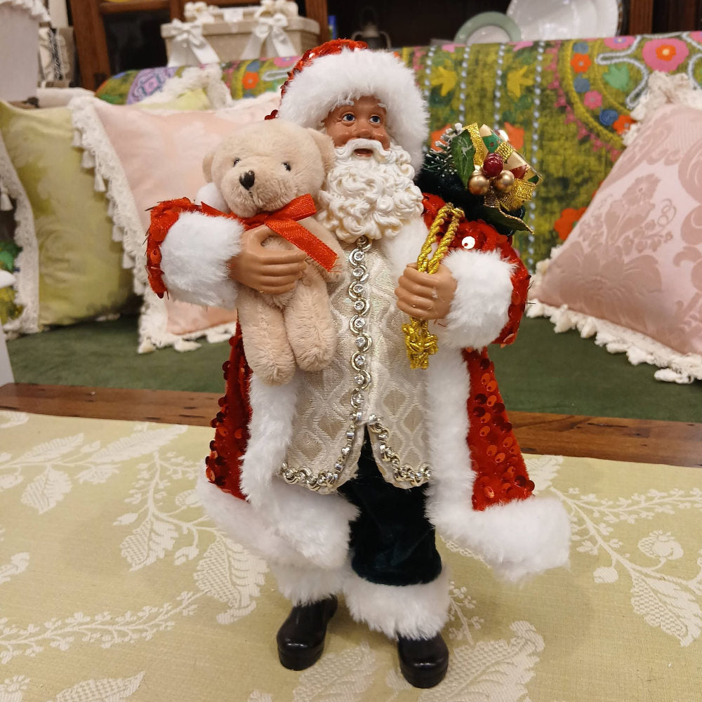 サンタクロース 北欧 クリスマスグッズ オーナメント ノエル 人形 ドール クリスマスサンタ レッド 高さ26cm 置物 15811SA