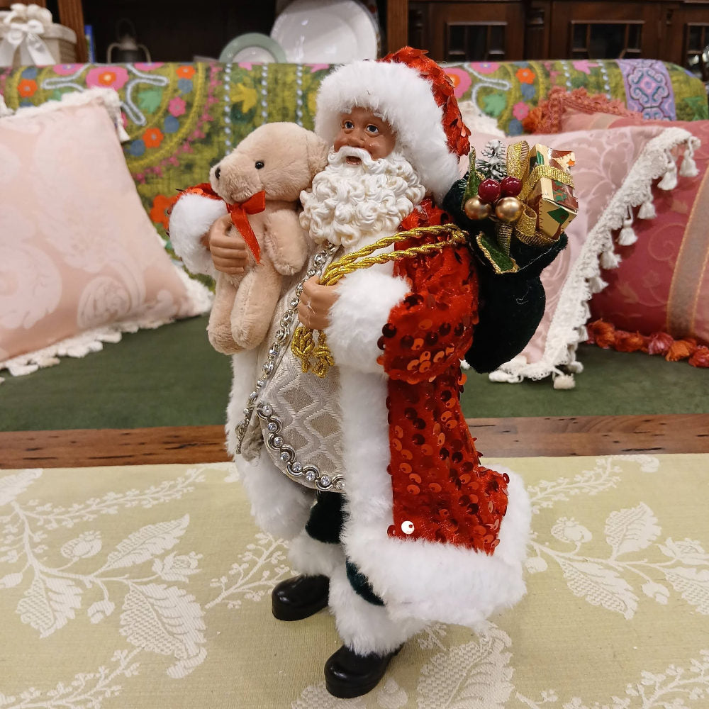 サンタクロース 北欧 クリスマスグッズ オーナメント ノエル 人形 ドール クリスマスサンタ レッド 高さ26cm 置物 15811SA