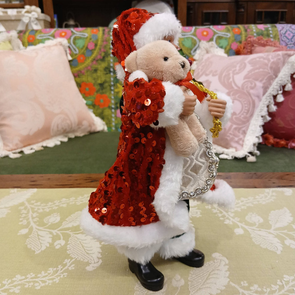 サンタクロース 北欧 クリスマスグッズ オーナメント ノエル 人形 ドール クリスマスサンタ レッド 高さ26cm 置物 15811SA