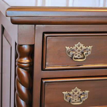 チェスト ナイトスタンドテーブル 4段チェスト ランプテーブル マホガニー家具 アンティーク風家具 アンティーク調 マホガニー無垢材 160002