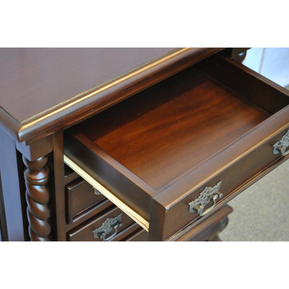 チェスト ナイトスタンドテーブル 4段チェスト ランプテーブル マホガニー家具 アンティーク風家具 アンティーク調 マホガニー無垢材 160002