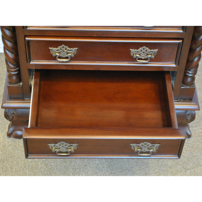 チェスト ナイトスタンドテーブル 4段チェスト ランプテーブル マホガニー家具 アンティーク風家具 アンティーク調 マホガニー無垢材 160002