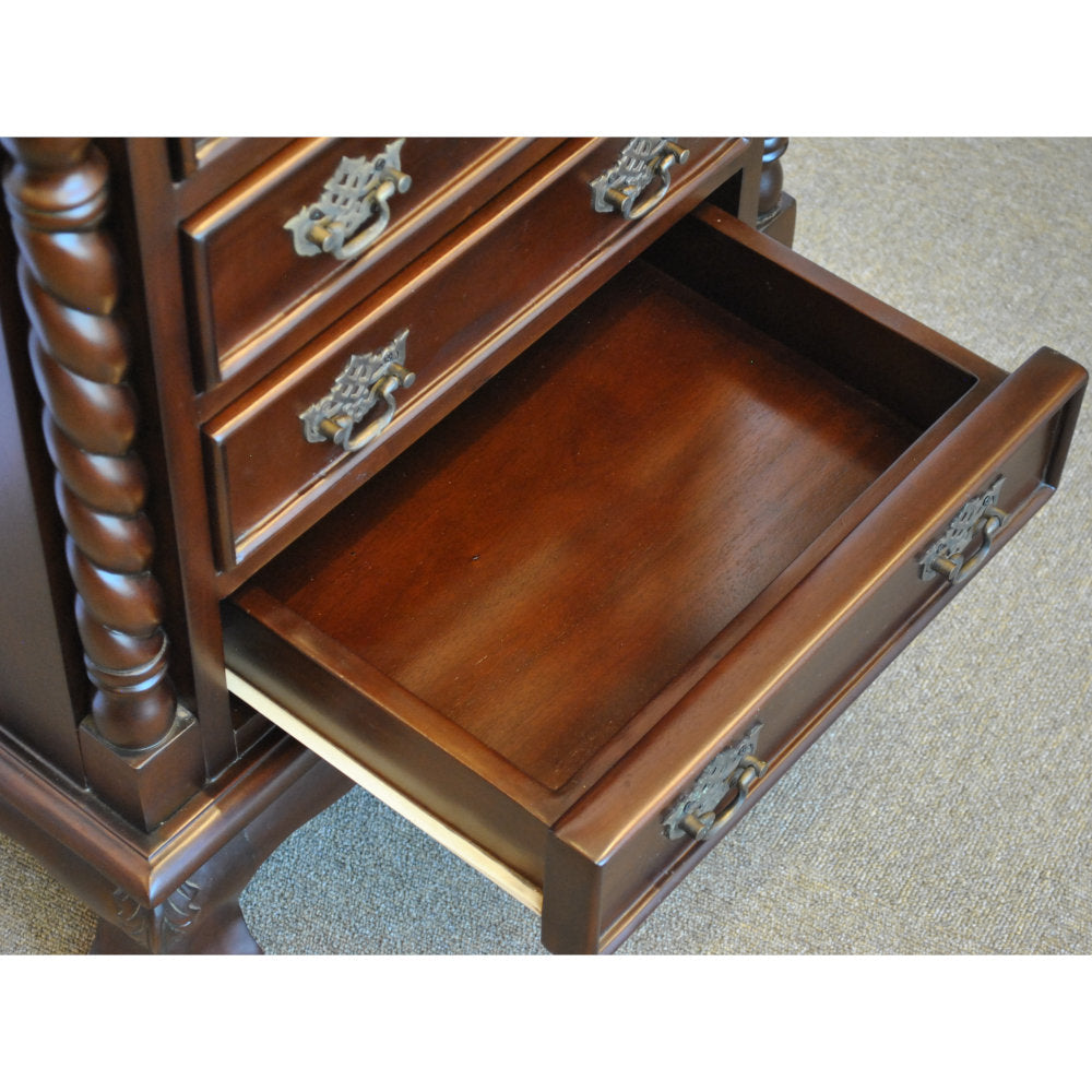 チェスト ナイトスタンドテーブル 4段チェスト ランプテーブル マホガニー家具 アンティーク風家具 アンティーク調 マホガニー無垢材 160002