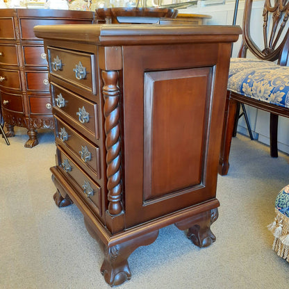 チェスト ナイトスタンドテーブル 4段チェスト ランプテーブル マホガニー家具 アンティーク風家具 アンティーク調 マホガニー無垢材 160002