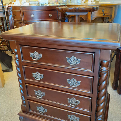 チェスト ナイトスタンドテーブル 4段チェスト ランプテーブル マホガニー家具 アンティーク風家具 アンティーク調 マホガニー無垢材 160002