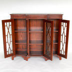 キャビネット ショーケース アンティーク風家具 ディスプレイキャビネット 3ドアキャビネット コレクションボード マホガニー無垢材家具 アンティーク風 160003