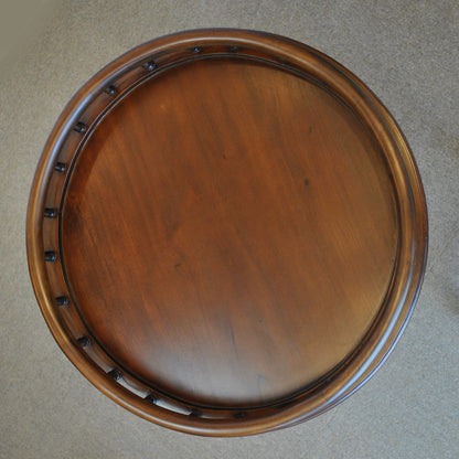 ティーテーブル テーブル サイドテーブル ランプテーブル マホガニー家具 アンティーク風家具 アンティーク調 マホガニー無垢材 バラスターテーブル 160005