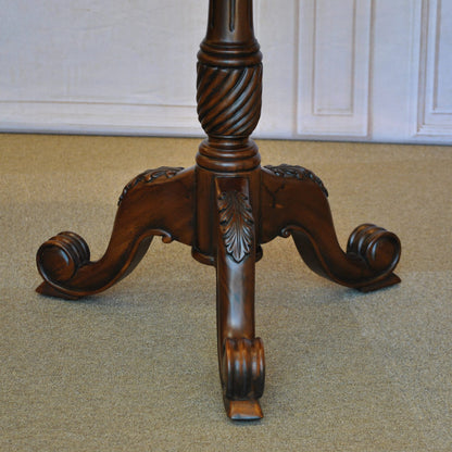 ティーテーブル テーブル サイドテーブル ランプテーブル マホガニー家具 アンティーク風家具 アンティーク調 マホガニー無垢材 バラスターテーブル 160005