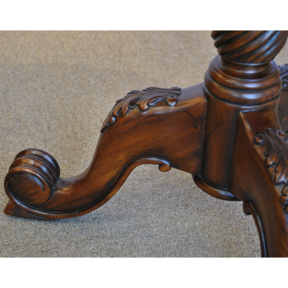 ティーテーブル テーブル サイドテーブル ランプテーブル マホガニー家具 アンティーク風家具 アンティーク調 マホガニー無垢材 バラスターテーブル 160005