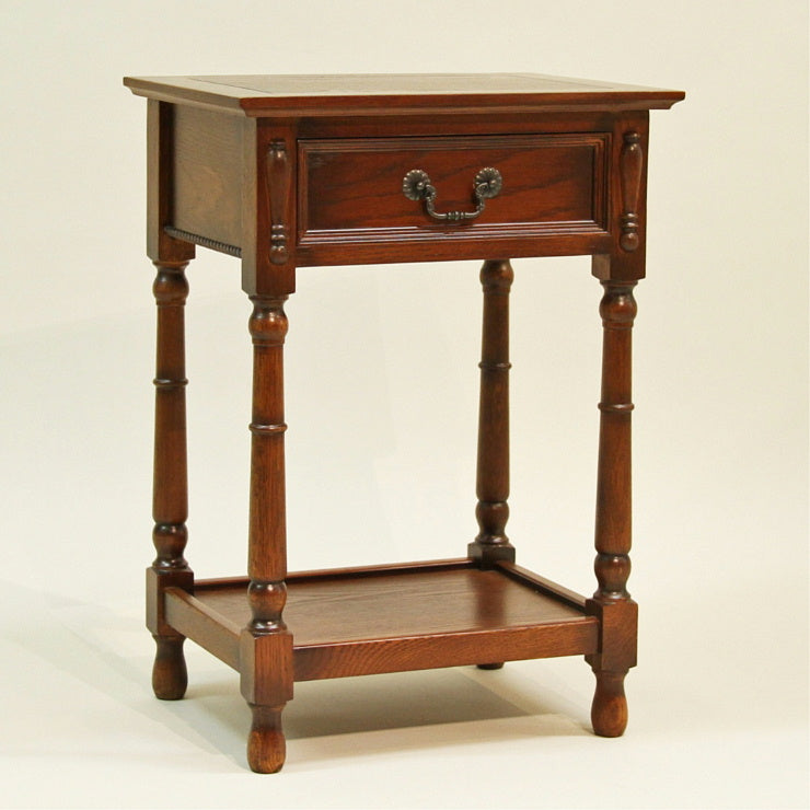 サイドテーブル おしゃれ 電話台 英国 アンティーク テーブル ベッドサイドテーブル オーク無垢 チェスト クラシック 177007