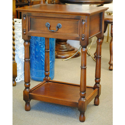 サイドテーブル おしゃれ 電話台 英国 アンティーク テーブル ベッドサイドテーブル オーク無垢 チェスト クラシック 177007