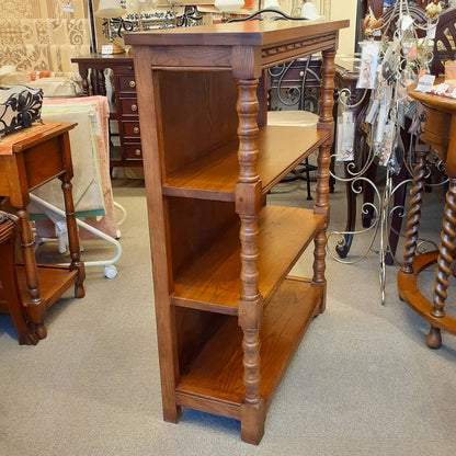 シェルフ 3段シェルフ オープンシェルフ 本棚 英国アンティーク風シェルフ ブックケース オープン3段シェルフ 飾り棚 オーク材家具 アンティーク風家具 177014