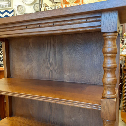 シェルフ 3段シェルフ オープンシェルフ 本棚 英国アンティーク風シェルフ ブックケース オープン3段シェルフ 飾り棚 オーク材家具 アンティーク風家具 177014