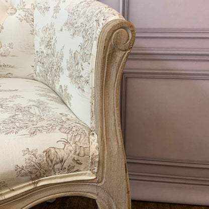 アームチェア フランス ソファ トワルドジュイ フレンチインテリア 椅子 チェア オフホワイト ベージュ 一人掛ソファ フランス製生地 送料無料 17702AC-JY02