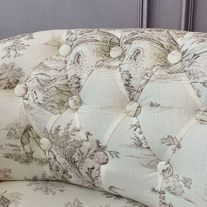 アームチェア フランス ソファ トワルドジュイ フレンチインテリア 椅子 チェア オフホワイト ベージュ 一人掛ソファ フランス製生地 送料無料 17702AC-JY02