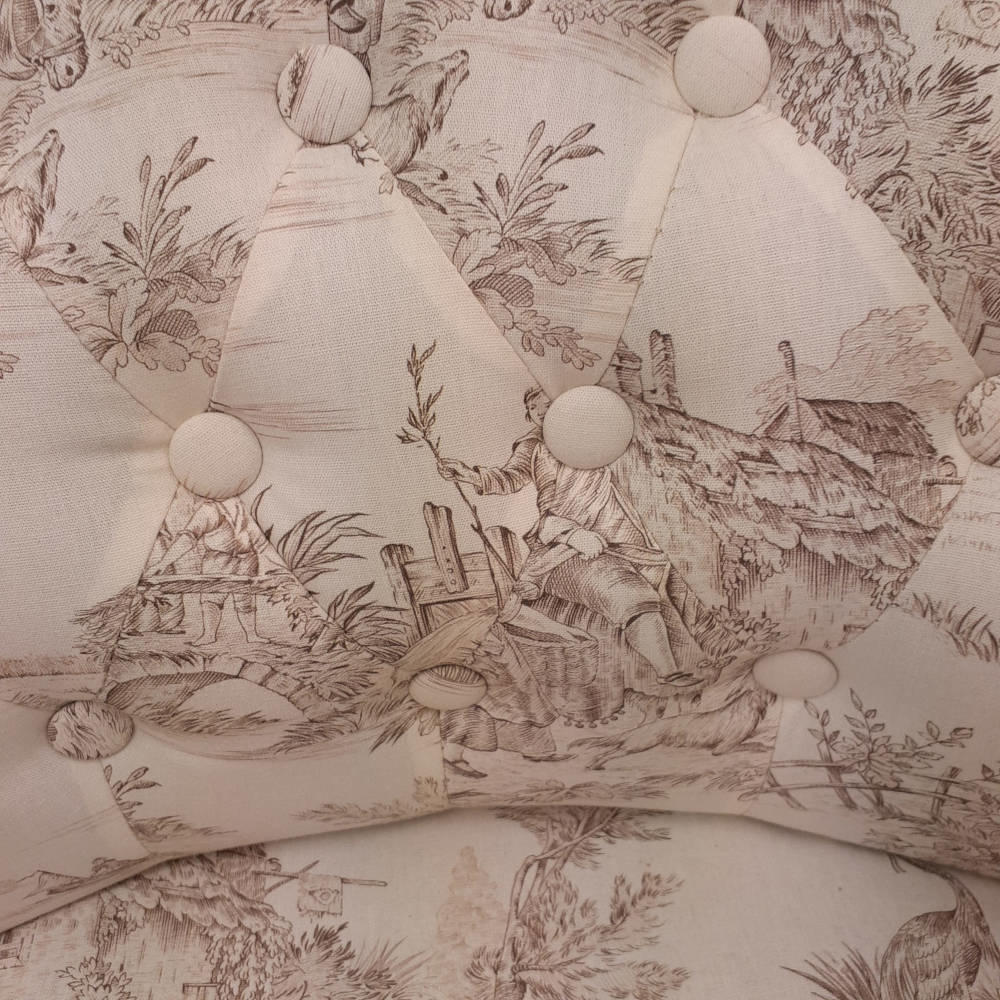 アームチェア フランス ソファ トワルドジュイ フレンチインテリア 椅子 チェア オフホワイト ベージュ 一人掛ソファ フランス製生地 送料無料 17702AC-JY02