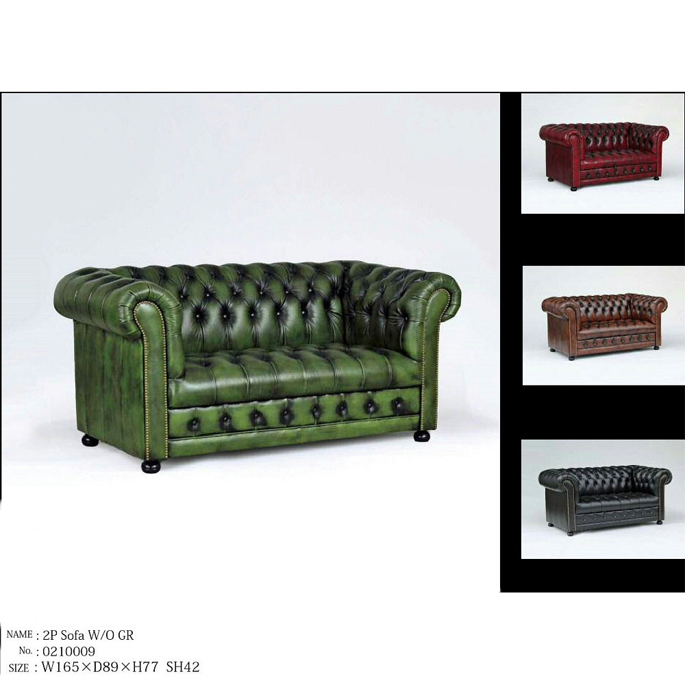 ソファ 2人掛ソファ チェスターフィールドソファ 二人掛ソファ 本皮ソファ レッド アンティーク仕上げレザーソファ ラブチェア ウォッシュオフ 送料無料 210005