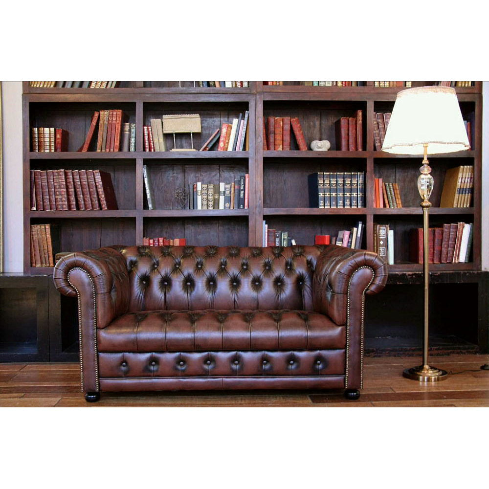 ソファ 2人掛ソファ チェスターフィールドソファ 二人掛ソファ 本皮ソファ レッド アンティーク仕上げレザーソファ ラブチェア ウォッシュオフ 送料無料 210005