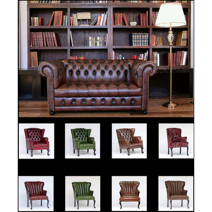 ソファ チェスターフィールド 一人掛けソファー 本皮 一人掛け 完成品 レッド 1人がけ ウイングチェア アームチェア チェア ウォッシュオフ 送料無料 210008