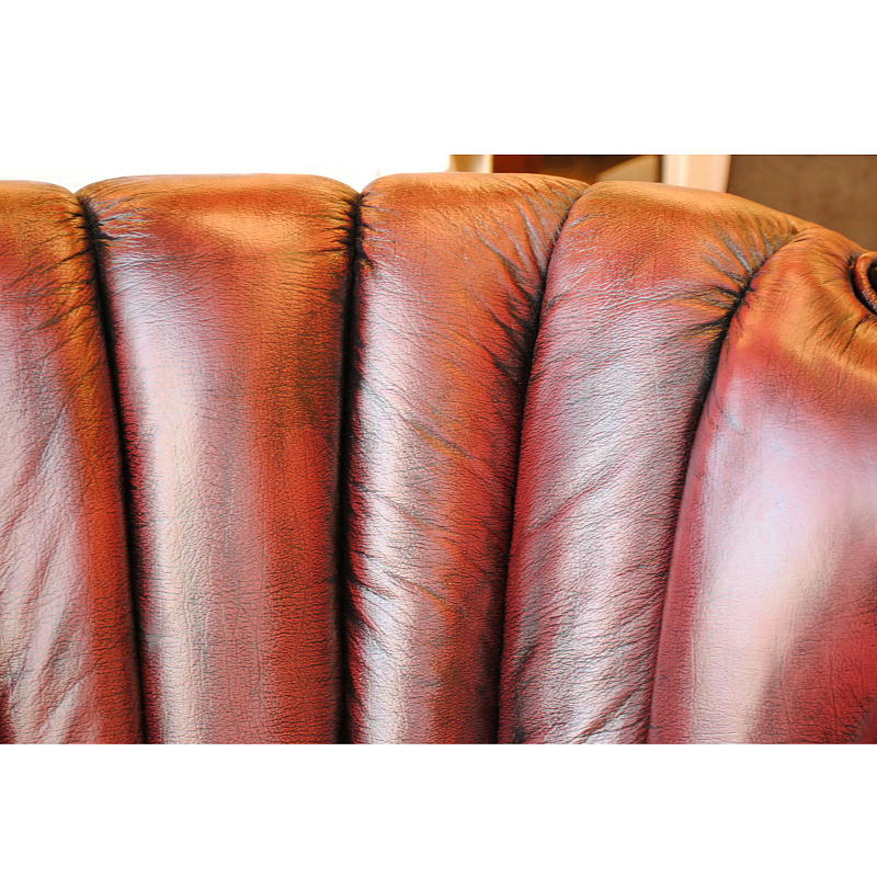 ソファ 1人掛けソファ アームチェア ウイングチェア シェルバックチェア 一人掛けソファ 椅子 おしゃれ 本革製 皮革 レッド 赤 Chair 210036