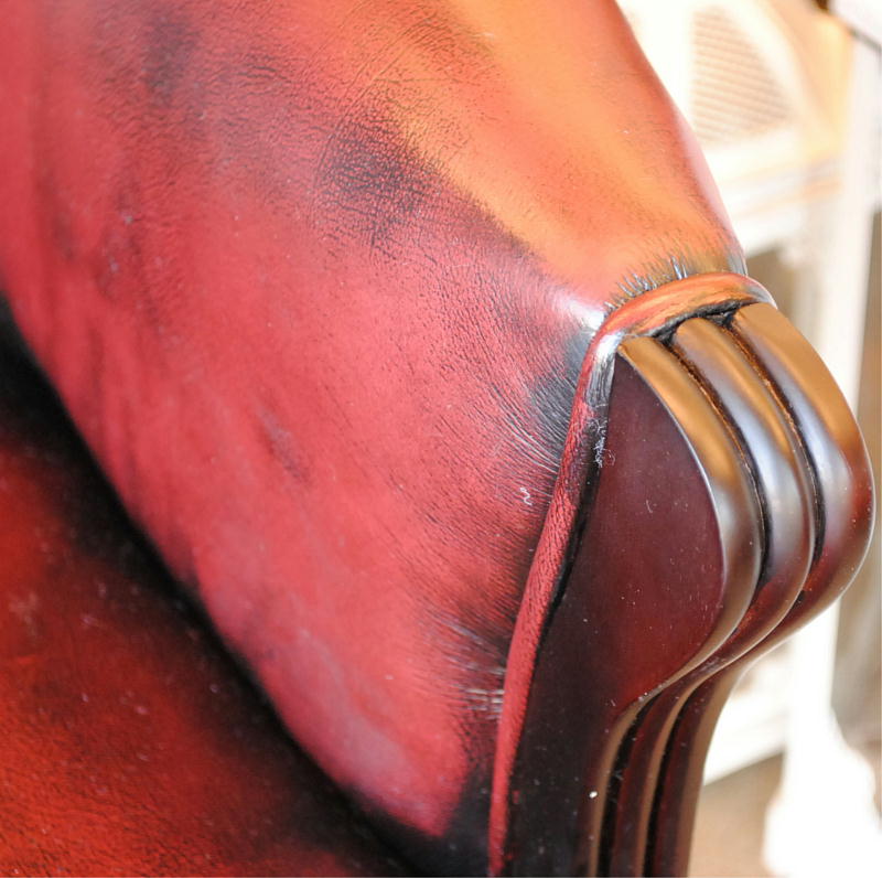 ソファ 1人掛けソファ アームチェア ウイングチェア シェルバックチェア 一人掛けソファ 椅子 おしゃれ 本革製 皮革 レッド 赤 Chair 210036