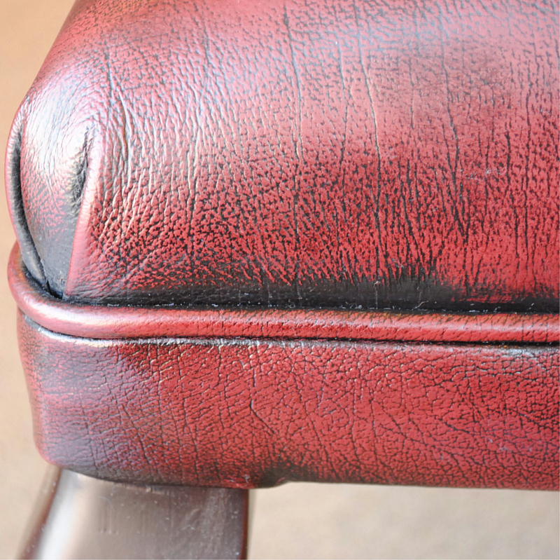 ソファ 1人掛けソファ アームチェア ウイングチェア シェルバックチェア 一人掛けソファ 椅子 おしゃれ 本革製 皮革 レッド 赤 Chair 210036