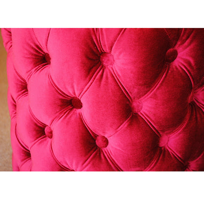 スツール シャビーシック ボタン留め レッド ベルベット フレンチスツール 椅子 赤 イタリアン フレンチ クラシック オットマン アンティーク調 姫系家具 221174