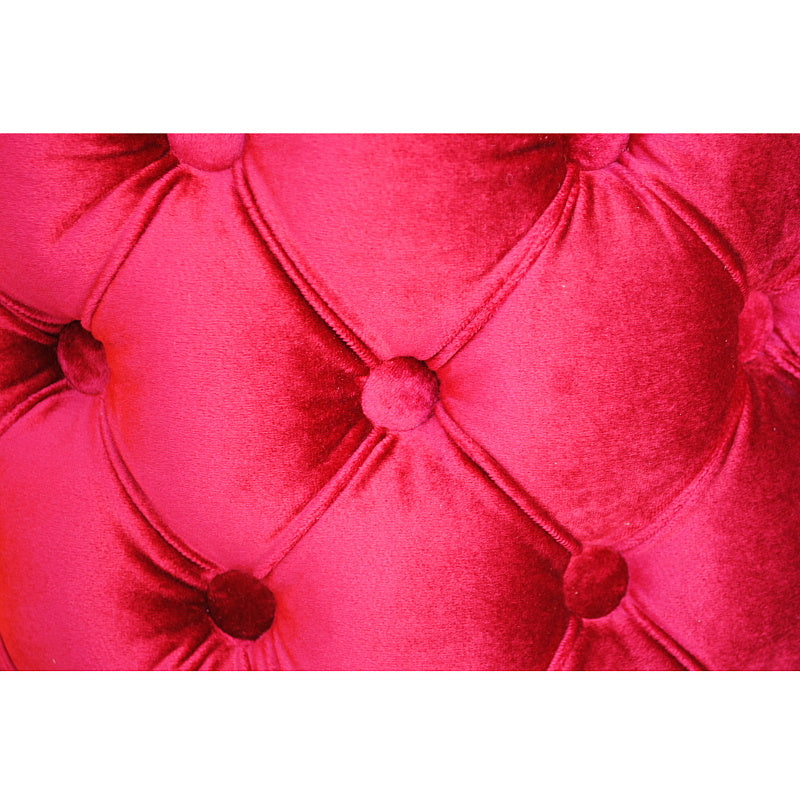 スツール シャビーシック ボタン留め レッド ベルベット フレンチスツール 椅子 赤 イタリアン フレンチ クラシック オットマン アンティーク調 姫系家具 221174