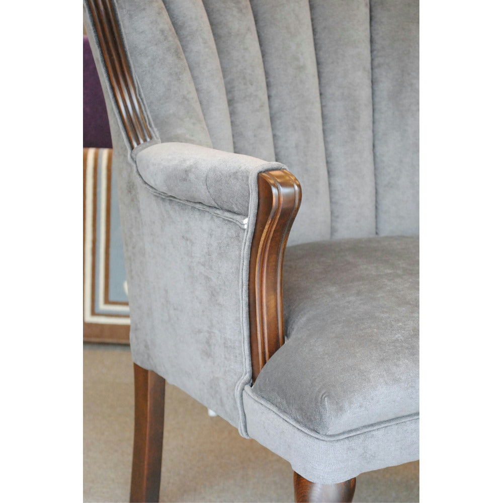 ソファ 1人掛けソファ 1人掛け椅子 アームチェア ウイングチェア シェルバックチェア ベルベット生地 椅子 アンティーク風ソファ アメリカ製ソファ 鉄紺色