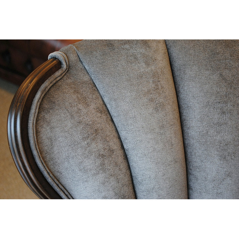 ソファ 1人掛けソファ 1人掛け椅子 アームチェア ウイングチェア シェルバックチェア ベルベット生地 椅子 アンティーク風ソファ アメリカ製ソファ 鉄紺色