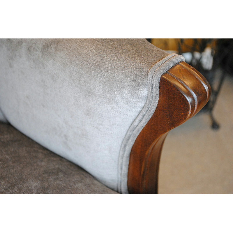 ソファ 1人掛けソファ 1人掛け椅子 アームチェア ウイングチェア シェルバックチェア ベルベット生地 椅子 アンティーク風ソファ アメリカ製ソファ 鉄紺色