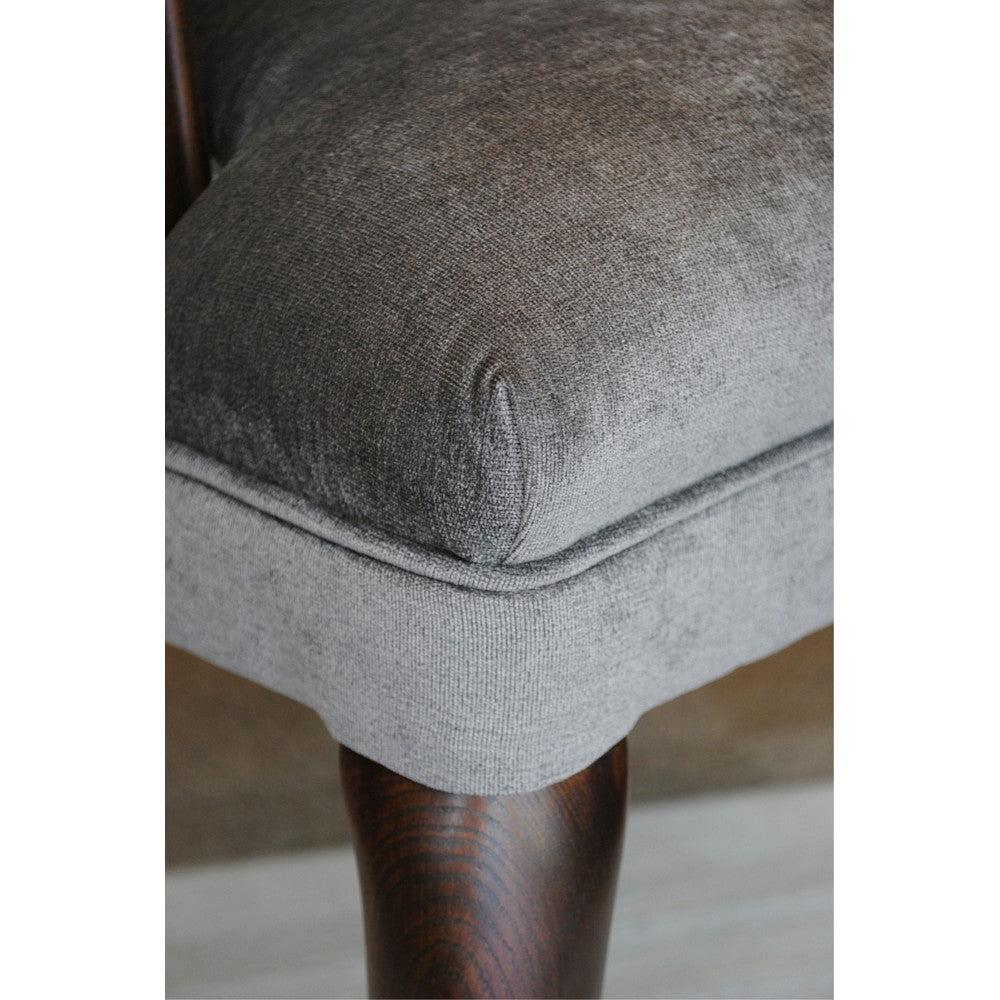 ソファ 1人掛けソファ 1人掛け椅子 アームチェア ウイングチェア シェルバックチェア ベルベット生地 椅子 アンティーク風ソファ アメリカ製ソファ 鉄紺色