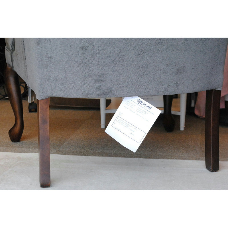 ソファ 1人掛けソファ 1人掛け椅子 アームチェア ウイングチェア シェルバックチェア ベルベット生地 椅子 アンティーク風ソファ アメリカ製ソファ 鉄紺色