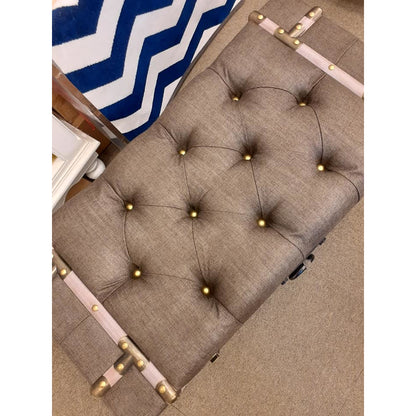 トランク型ベンチ スツール 椅子 ベンチ 収納付スツール ブラウン インダストリアルインテリア トランク型スツール トランクベンチ 241006