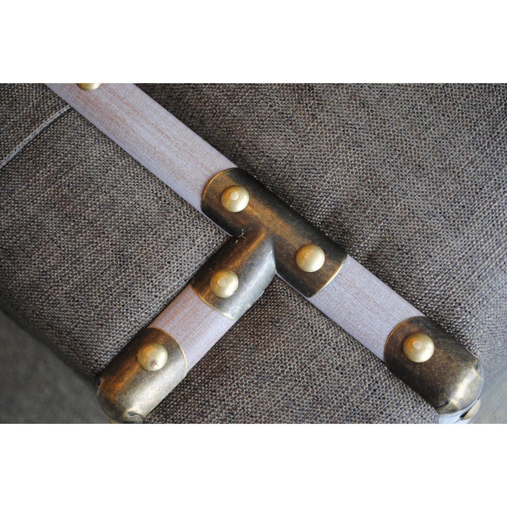 トランク型ベンチ スツール 椅子 ベンチ 収納付スツール ブラウン インダストリアルインテリア トランク型スツール トランクベンチ 241006