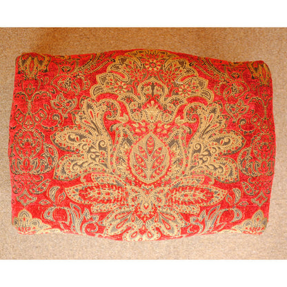 スツール フットスツール アンティーク調 長方形 赤 レッド おしゃれ ダマスク柄 ダマスクローズ ベルベット オットマン イタリア製 250443