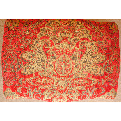 スツール フットスツール アンティーク調 長方形 赤 レッド おしゃれ ダマスク柄 ダマスクローズ ベルベット オットマン イタリア製 250443