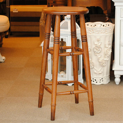 スツール ハイスツール 丸椅子 椅子 おしゃれ アンティーク風 花台 オーク材 オーク無垢材 285003