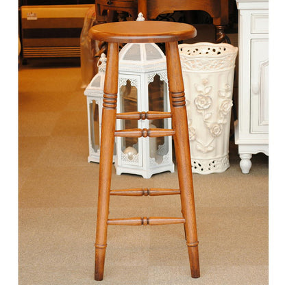 スツール ハイスツール 丸椅子 椅子 おしゃれ アンティーク風 花台 オーク材 オーク無垢材 285003