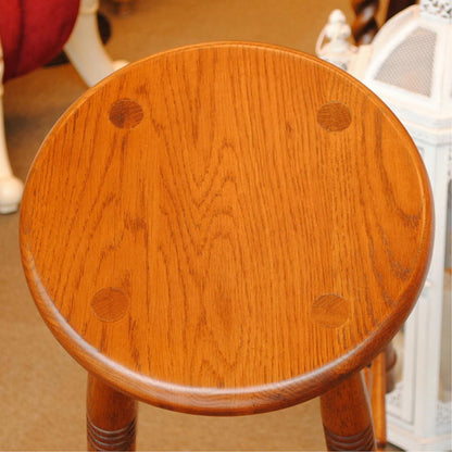 スツール ハイスツール 丸椅子 椅子 おしゃれ アンティーク風 花台 オーク材 オーク無垢材 285003