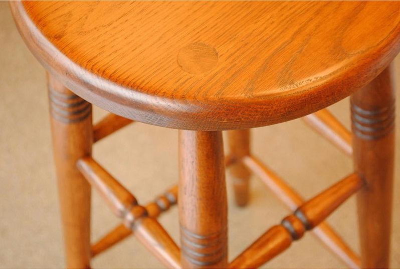 スツール ハイスツール 丸椅子 椅子 おしゃれ アンティーク風 花台 オーク材 オーク無垢材 285003