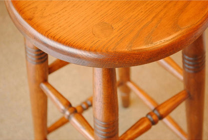 スツール ハイスツール 丸椅子 椅子 おしゃれ アンティーク風 花台 オーク材 オーク無垢材 285003