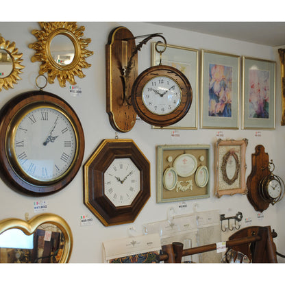 時計 オシャレ 壁掛け時計 両面文字盤 両面時計 駅舎時計 ステーションクロック 古木 イタリア製 掛時計 真鍮 丸 ウォールクロック カパーニ CAPANNI 301222