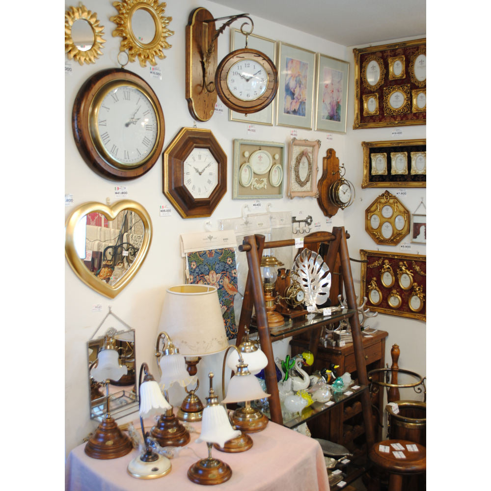 時計 オシャレ 壁掛け時計 両面文字盤 両面時計 駅舎時計 ステーションクロック 古木 イタリア製 掛時計 真鍮 丸 ウォールクロック カパーニ CAPANNI 301222