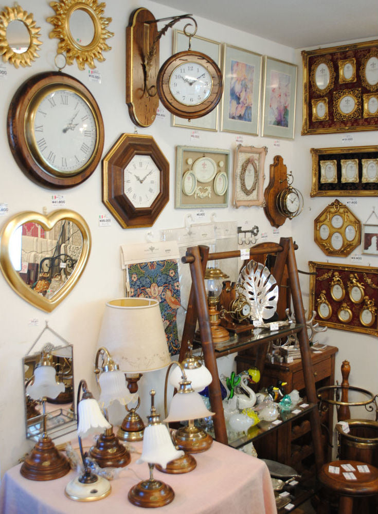 時計 オシャレ 壁掛け時計 両面文字盤 両面時計 駅舎時計 ステーションクロック 古木 イタリア製 掛時計 真鍮 丸 ウォールクロック カパーニ CAPANNI 301222