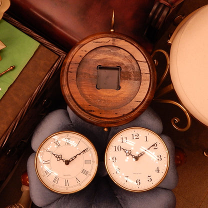 時計 オシャレ 壁掛け時計 両面文字盤 両面時計 駅舎時計 ステーションクロック 古木 イタリア製 掛時計 真鍮 丸 ウォールクロック カパーニ CAPANNI 301222