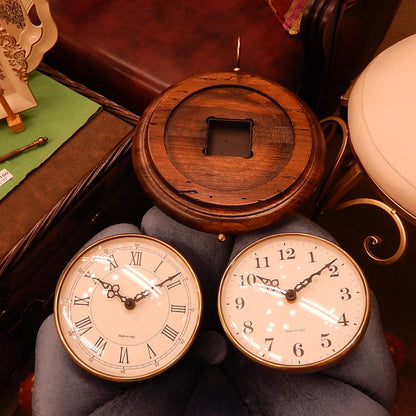 時計 オシャレ 壁掛け時計 両面文字盤 両面時計 駅舎時計 ステーションクロック 古木 イタリア製 掛時計 真鍮 丸 ウォールクロック カパーニ CAPANNI 301222