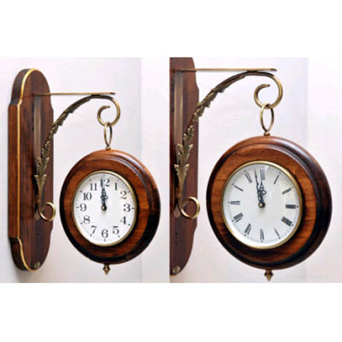 時計 オシャレ 壁掛け時計 両面文字盤 両面時計 駅舎時計 ステーションクロック 古木 イタリア製 掛時計 真鍮 丸 ウォールクロック カパーニ CAPANNI 301222